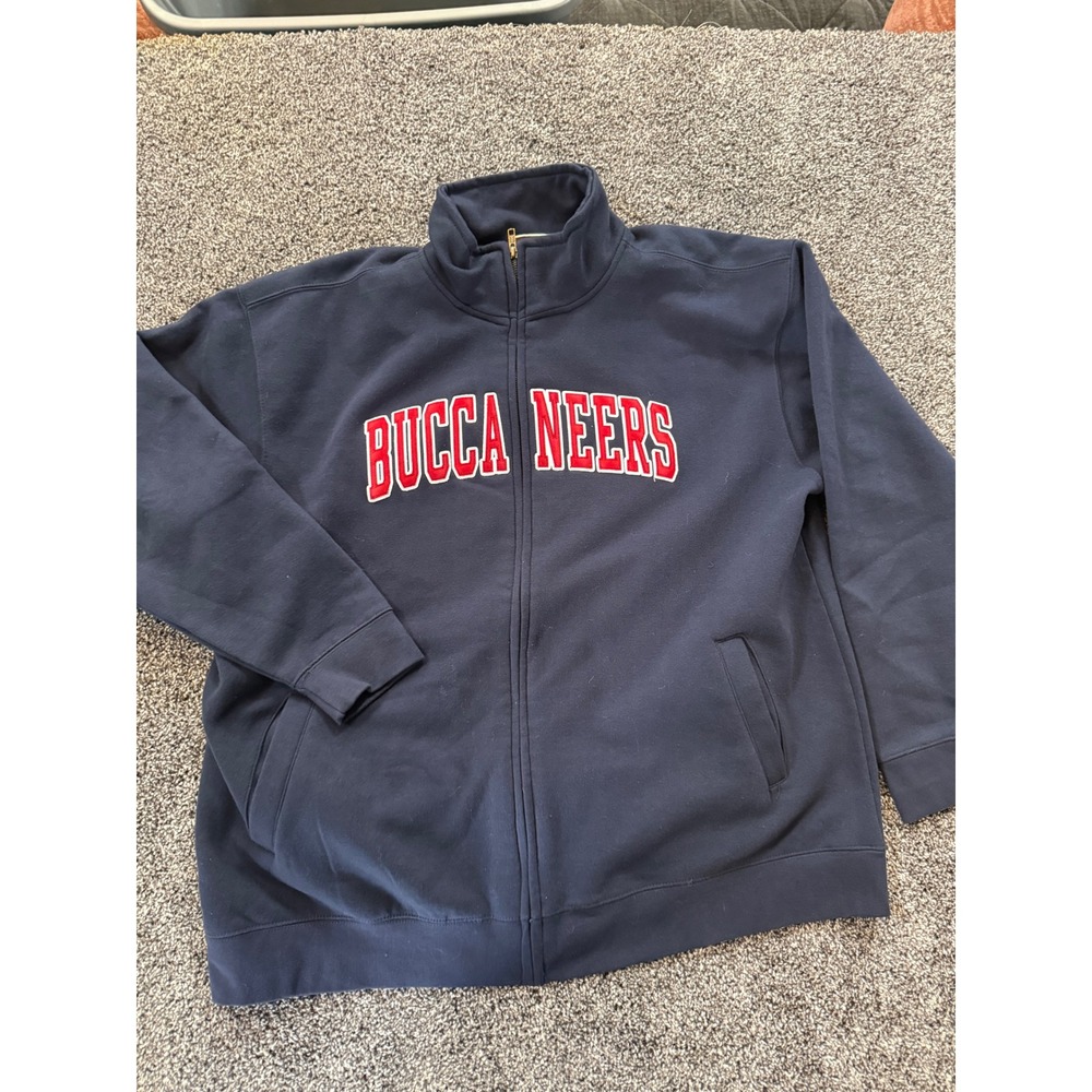 MV Sport Pro-Weave Buccaneers Full Zip Sweatshirt Navy Blue Mens 2X Jacket